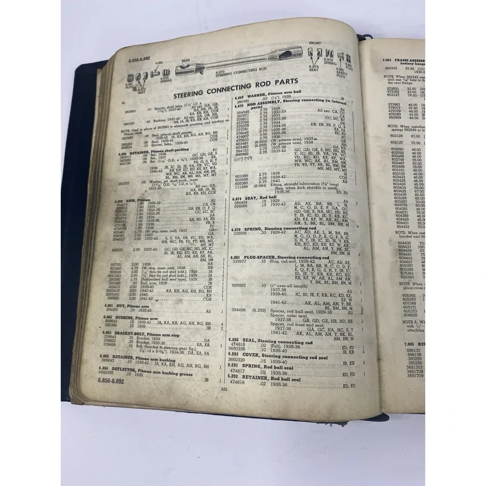 1929-1942 Chevrolet Master Parts Catalog Accessory GM Book Hard Back Binder READ